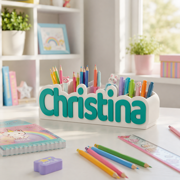 Personalized Name Desk Organizer 3D Printed Pencil Holder