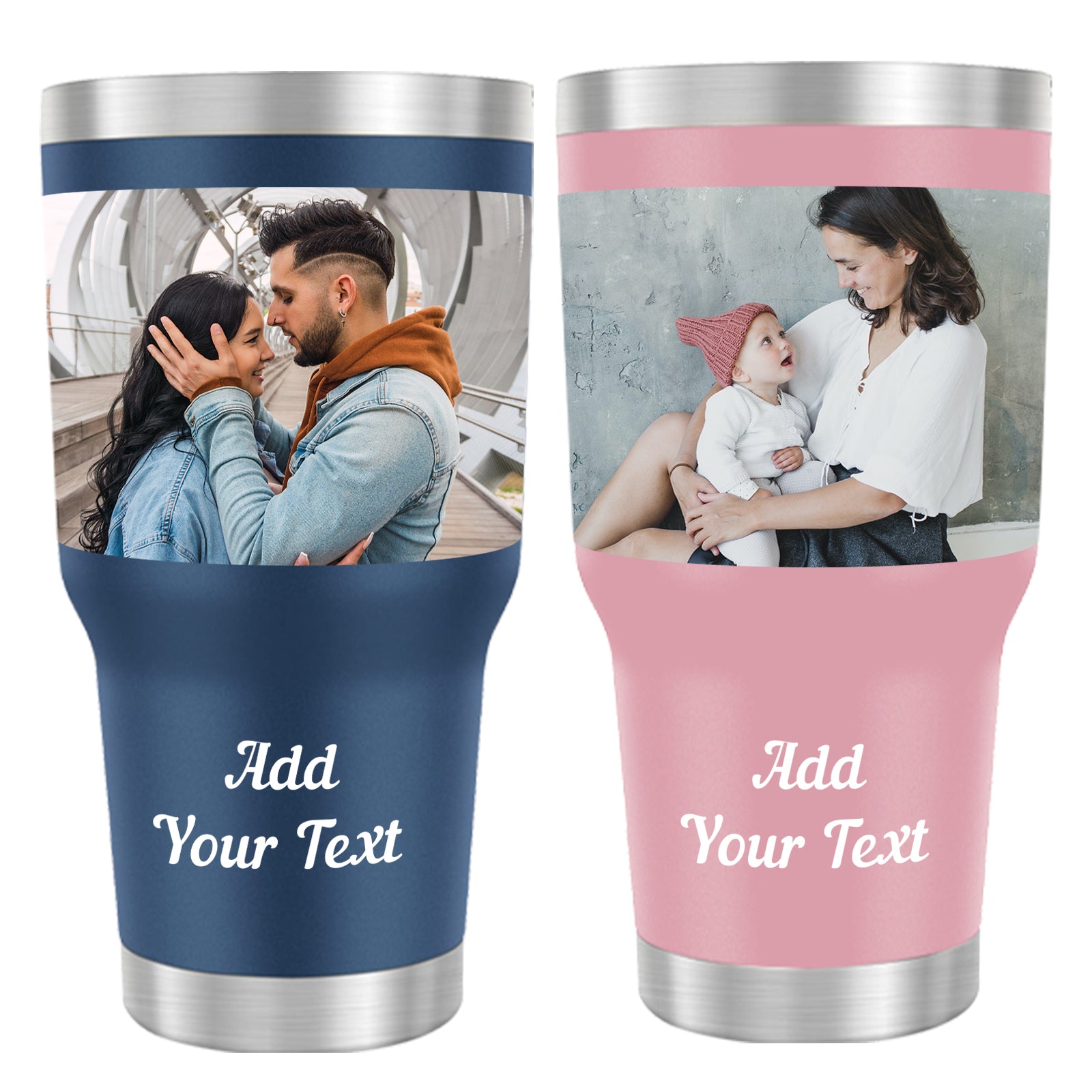Personalized 30oz Travel Tumbler With Your Own Photo And Text
