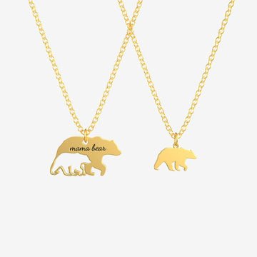 Personalized Engraved Mama Bear Necklace