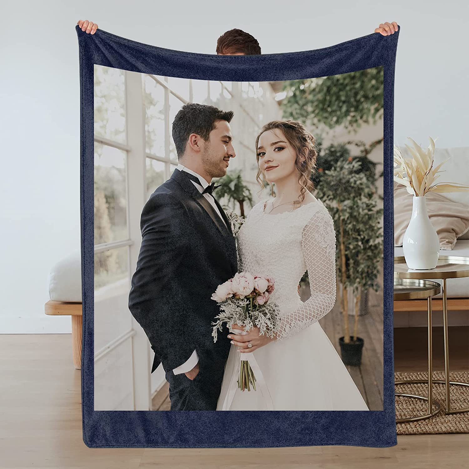 Custom Blanket with Text Picture Personalized Throw Blankets Customized Blankets with Photos