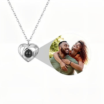 Personalized Heart Photo Necklace Gift for Her Projection Photo Necklace Christmas Gift