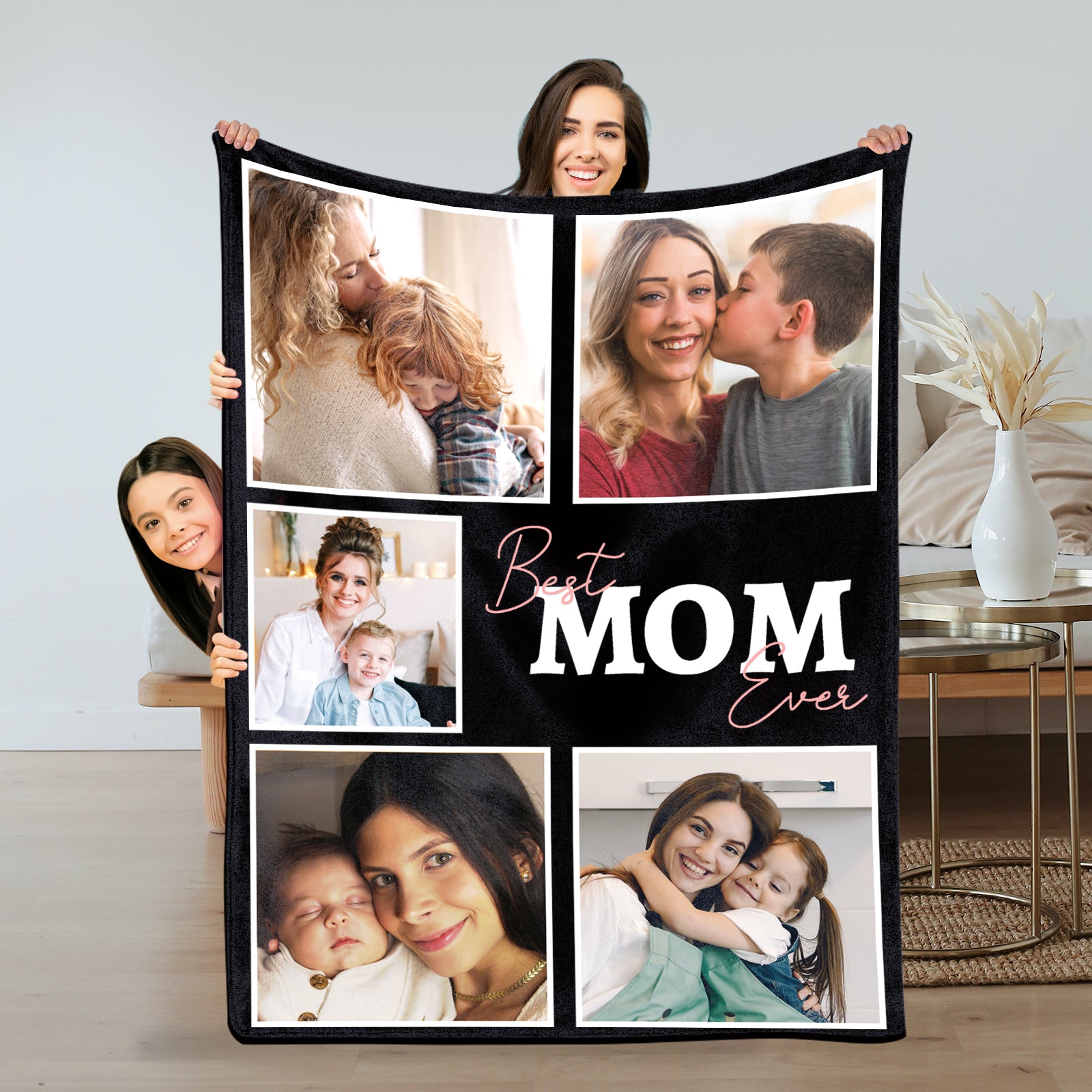 Custom Photo Blanket for Mom Best Mom Ever Blanket Mother's Day Gift for Mom