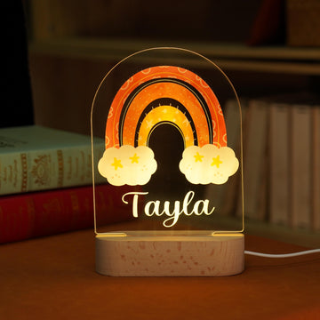 Rainbow Night Lamp Personalized Baby Name Night Light First Christmas Gift